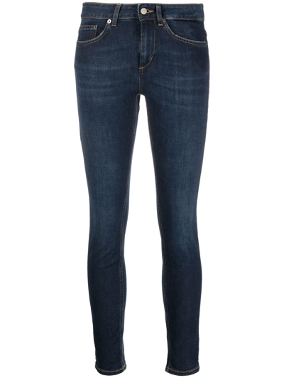 Dondup Cropped Skinny-cut Jeans In Blau