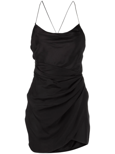 Gauge81 Scoop-neck Gathered Minidress In Schwarz