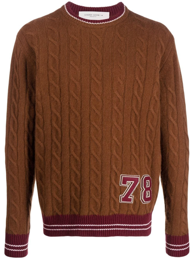 Golden Goose Cable-knit Jumper In Brown