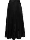Prada High-waisted Pleated Skirt In Schwarz