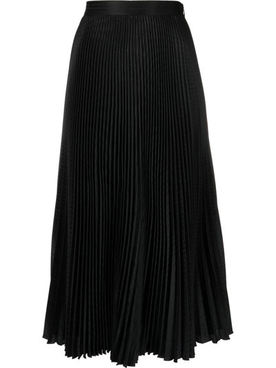 Prada High-waisted Pleated Skirt In Black