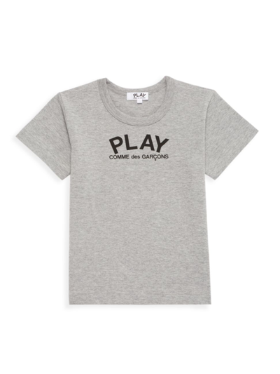 Comme Des Garçons Play Little Kid's Play Logo T-shirt In Grey