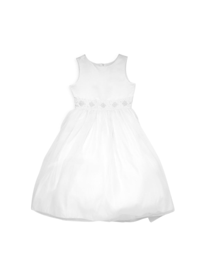 Us Angels Kids' Little Girl's & Girl's Elizabeth Satin & Organza Dress In White