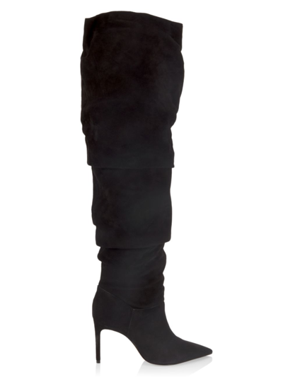 Schutz Ashlee Suede Over-the-knee Boots In Black