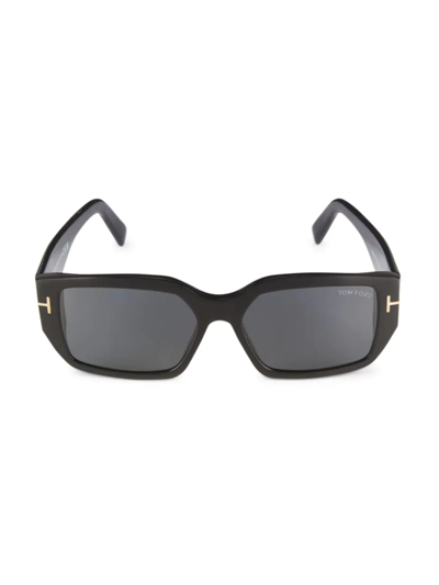 Tom Ford Silvano-02 56mm Square Sunglasses In Black