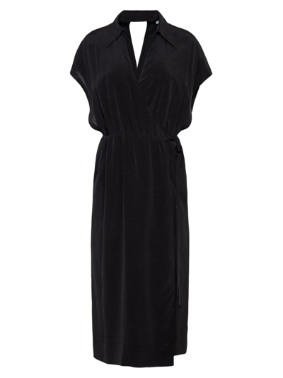 Equipment Karina Silk Midi-dress In True Black