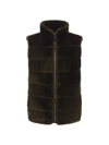 GORSKI WOMEN'S SHEARLING LAMB ZIP VEST WITH QUILTED BACK