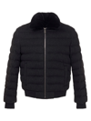 GORSKI MEN'S QUILTED WOOL JACKET WITH SHEARLING LAMB