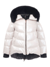 Gorski Apres-ski Metallic High-low Jacket In Platinum