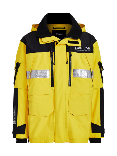 Ralph Lauren Water-repellent Hooded Jacket In Racing Yellow