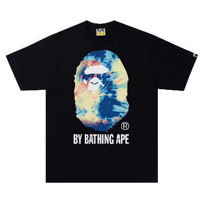 Pre-owned Bape Tie Dye By Bathing Ape Tee 'black/multicolor'