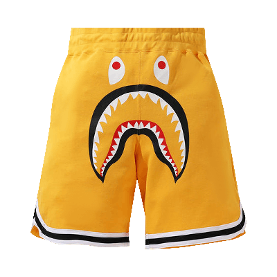 Pre-owned Bape Shark Basketball Sweat Shorts 'yellow'