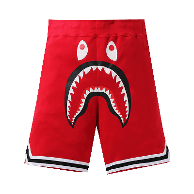 Pre-owned Bape Shark Basketball Sweat Shorts 'red'
