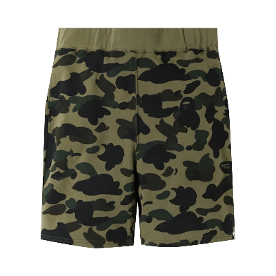 Pre-owned Bape 1st Camo Sweat Shorts 'green'