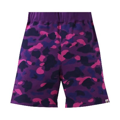 Pre-owned Bape Color Camo Sweat Shorts 'purple'