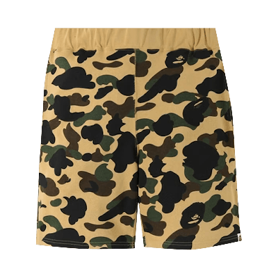 Pre-owned Bape 1st Camo Sweat Shorts 'yellow'