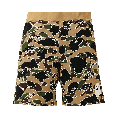 Pre-owned Bape Sta Camo Sweat Shorts 'yellow'