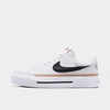 Nike Women's Court Legacy Lift Casual Shoes In White/hemp/team Orange/black