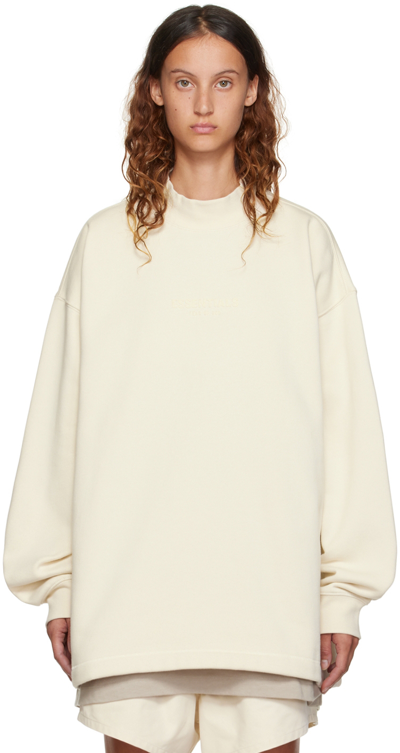Essentials Off-white Relaxed Sweatshirt In Egg Shell