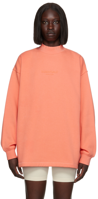 Essentials Pink Relaxed Sweatshirt In Coral