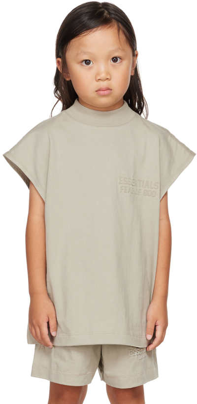 Essentials Kids Gray Muscle T-shirt In Smoke