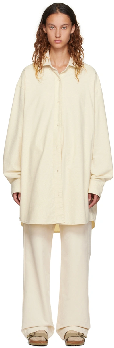 Essentials Off-white Cotton Shirt In Egg Shell