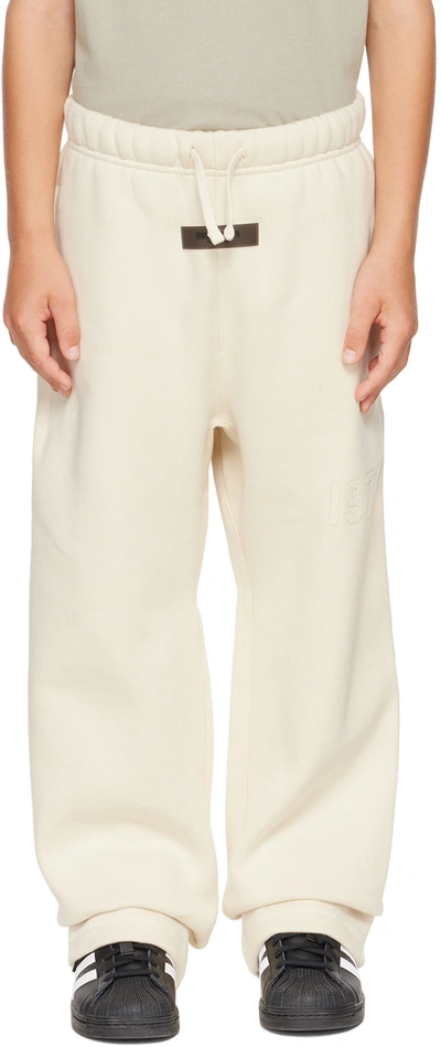 Essentials Kids Off-white '1977' Relaxed Lounge Pants In Egg Shell