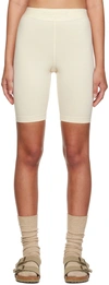 Essentials Off-white Cotton Shorts In Egg Shell