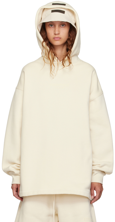 Essentials Off-white Relaxed Hoodie In Egg Shell | ModeSens 