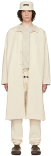Essentials Off-white Long Coat In Egg Shell
