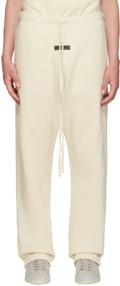 Essentials Off-white Relaxed Lounge Trousers In Egg Shell