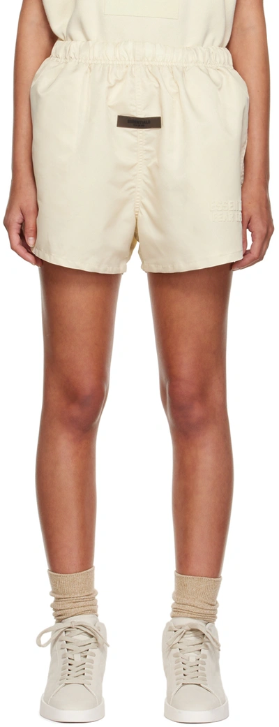 Essentials Off-white Nylon Shorts In Egg Shell