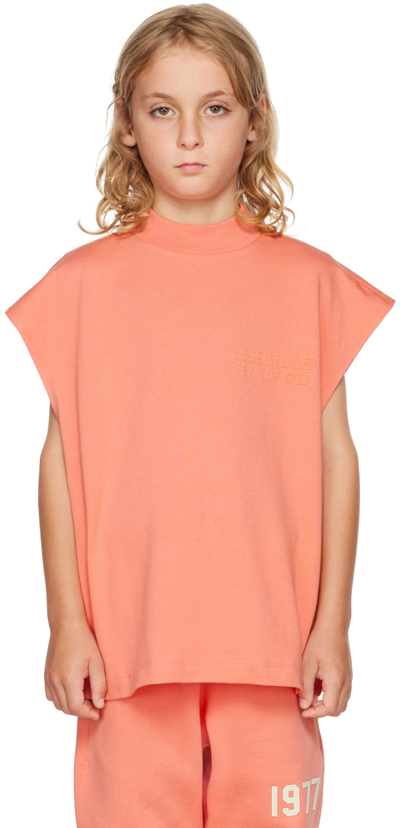 Essentials Kids Pink Muscle T-shirt In Coral