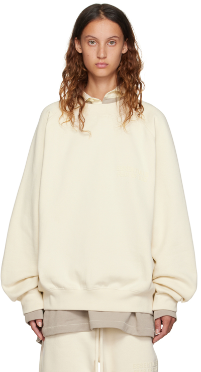 Essentials Off-white Crewneck Sweatshirt In Egg Shell