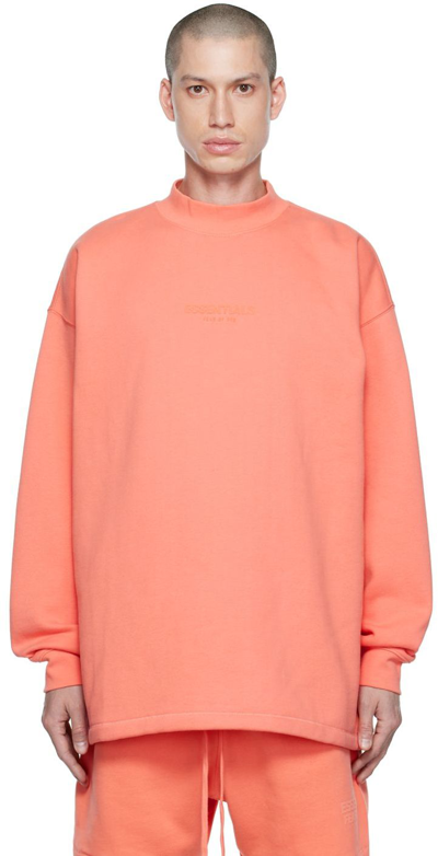 Essentials Pink Relaxed Sweatshirt In Coral