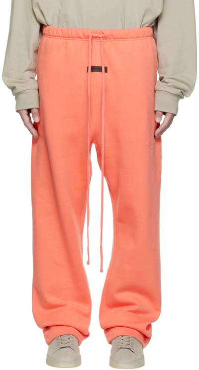 Essentials Pink Relaxed Lounge Pants In Coral