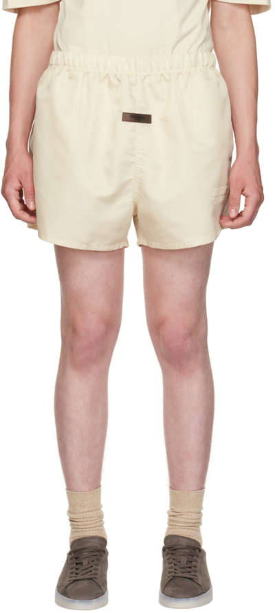 Essentials Off-white Nylon Shorts In Egg Shell
