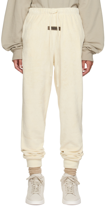 Essentials Off-white Drawstring Lounge Pants In Egg Shell