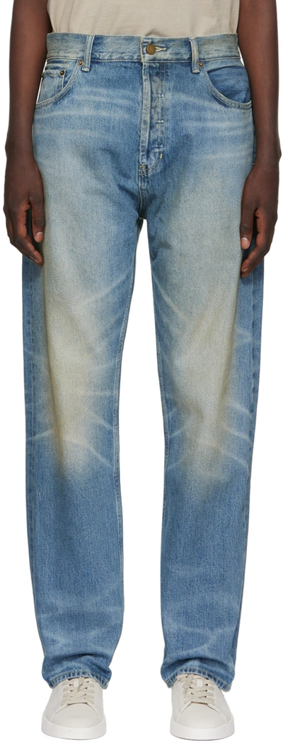Essentials Blue Faded Jeans In Indigo