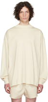 ESSENTIALS OFF-WHITE COTTON LONG SLEEVE T-SHIRT