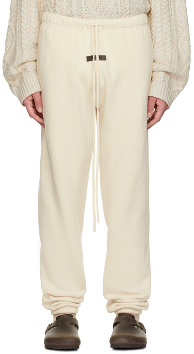 Essentials Off-white Drawstring Lounge Pants In Egg Shell