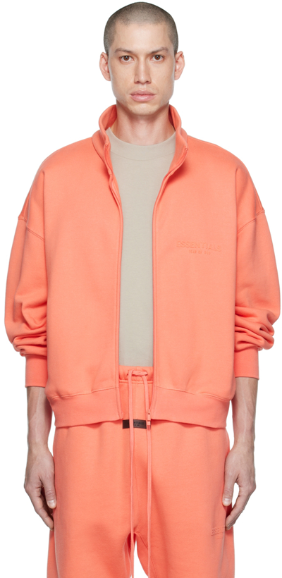 Essentials Pink Full Zip Jacket In Coral