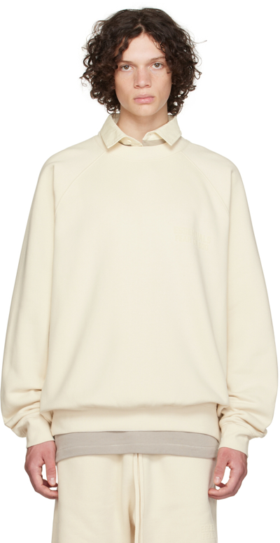 Essentials Off-white Crewneck Sweatshirt In Egg Shell