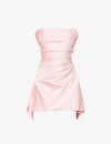 House Of Cb Jasmine Strapless Cotton-blend Mini Dress In Pink