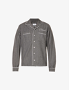 RHUDE STRIPED BRAND-EMBROIDERED RELAXED-FIT COTTON SHIRT