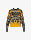Aries Fleur Woven-graphic Knitted Jumper In Multi
