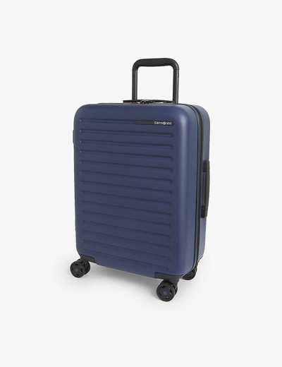 Samsonite Stackd Four-wheel Shell Suitcase 55cm In Navy Blue