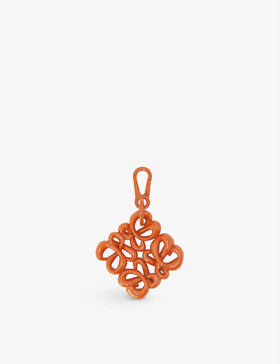 Loewe Inflated Anagram Aluminium And Stainless Steel Charm In Orange
