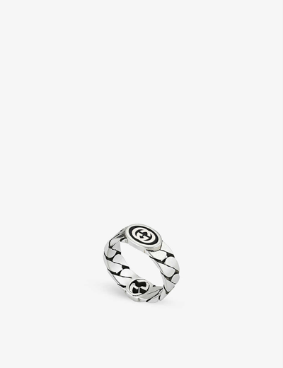 Gucci Sterling Silver Interlocking G Chain Ring