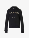 Lanvin Curb Brand-embroidered Cotton-jersey Hoody In Noir